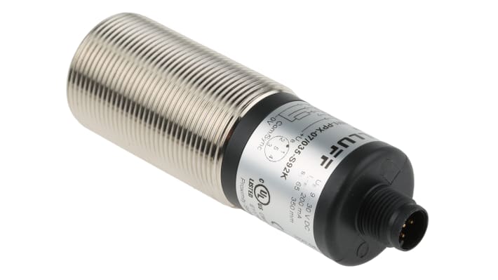 Sensore di prossimità cilindrico BALLUFF BUS M30M1-PPX-07/35-S92K, PNP, rilevamento 65-600 mm, IP67, M12 a 5 pin.