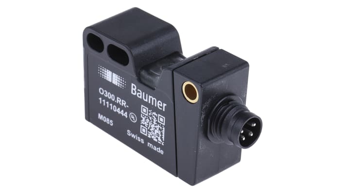 Sensore fotoelettrico rettangolare Baumer O300.RR-GD1Z.72N, rilevamento fino a 4 m, IP67, montaggio flessibile, corpo in ASA e PMMA.