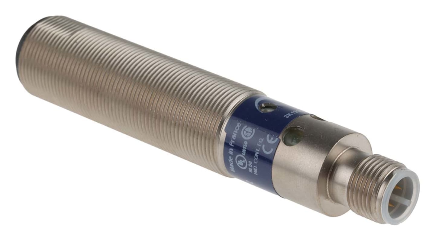 Sensore fotoelettrico cilindrico Telemecanique Sensors XU2M18AP20D - Rilevamento 50 m, uscita PNP, IP67 - Ideale per movimentazione materiali.