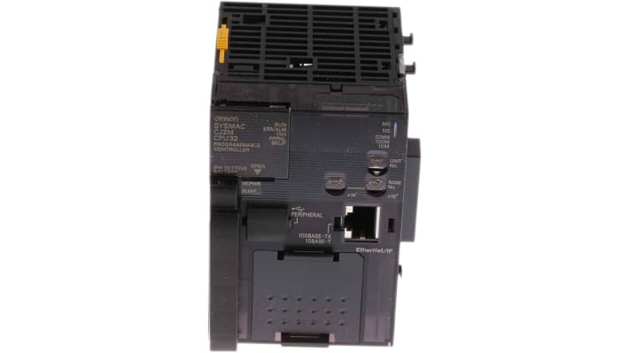 Omron CJ2MCPU32, CPU PLC con 40 I/O, montaggio a pannello, dimensioni 62 x 76,2 x 90 mm, rete Ethernet.