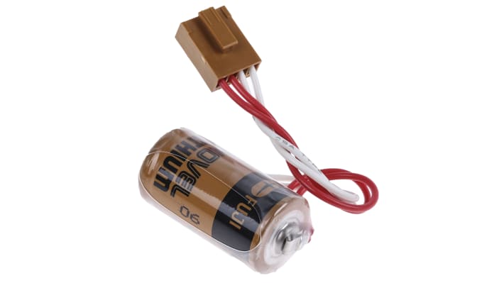 Batteria al litio Omron C200HBAT09 per CPU PLC CMINIH/C200H, 3V, 1,7 Ah, progettata per sistemi di automazione industriale.