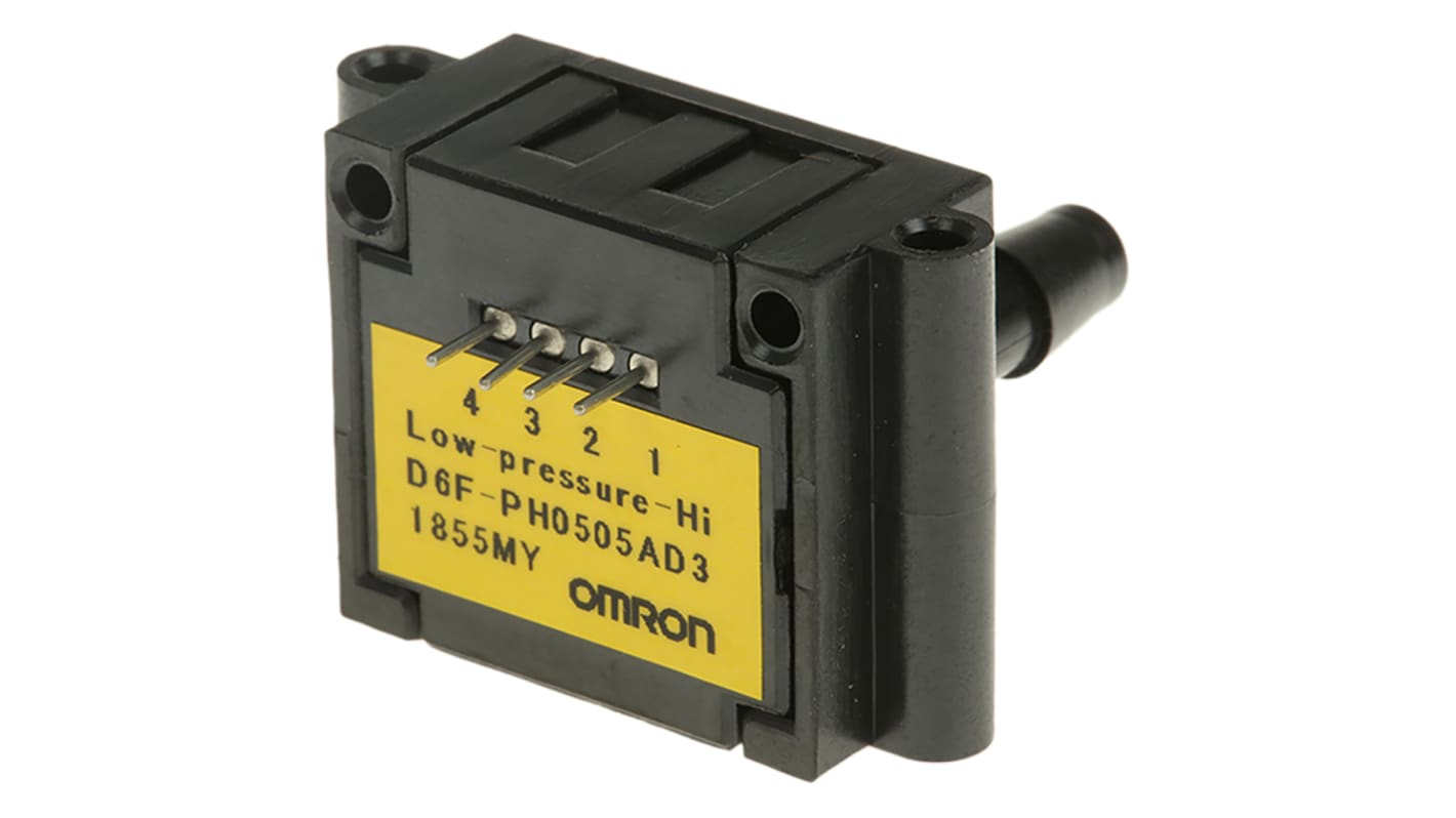 Sensore di pressione differenziale Omron D6F-PH0505AD3, range -50Pa a 50Pa, uscita digitale I2C, custodia in PPS.