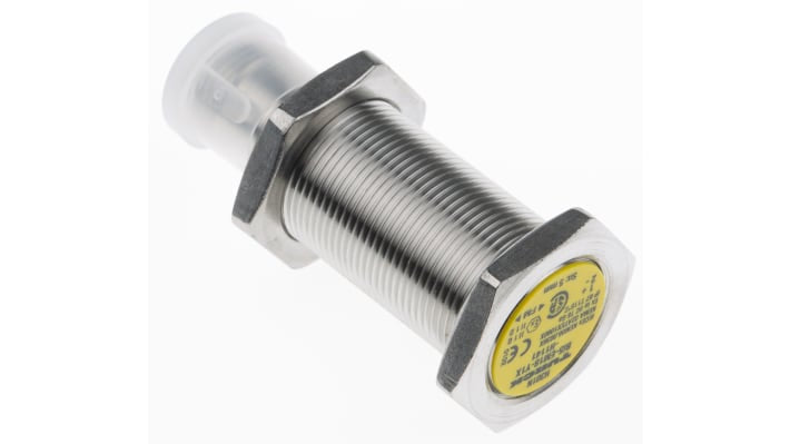 Sensore di prossimità cilindrico Turck Bi5-EM18-Y1X-H1141, tecnologia NAMUR, IP67, montaggio a filo, lunghezza 52 mm.