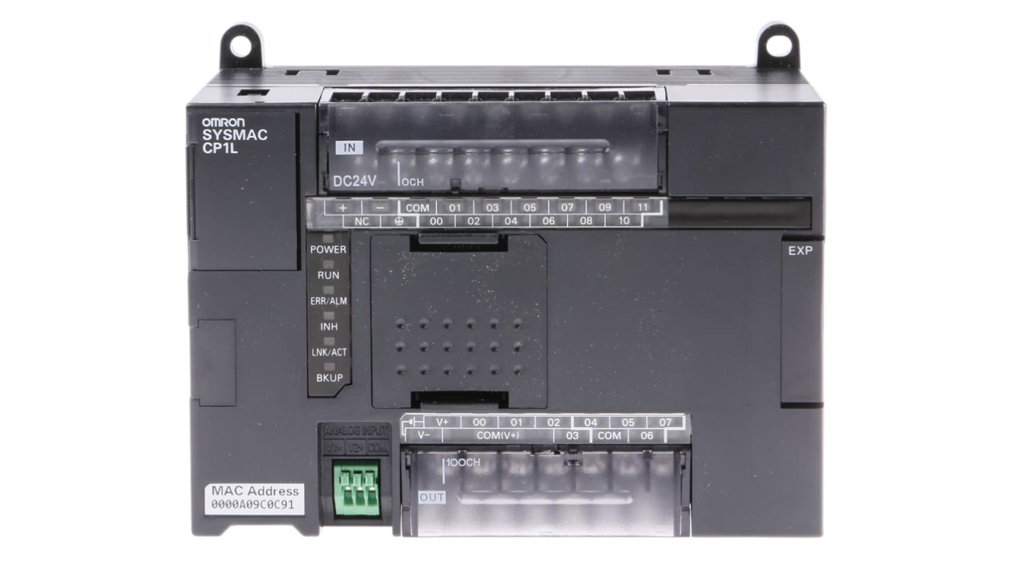 Omron CP1L-EL20DT1-D: CPU PLC con 12 ingressi e 8 uscite, 20-26,4 V c.c., Ethernet e USB. Ideale per applicazioni industriali avanzate.