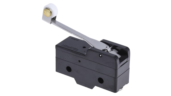 Interruttore di fine corsa Omron A-20GV2-B, leva a rullo SPDT, montaggio laterale, dimensioni 49.2 x 17.45 x 29.4 mm.