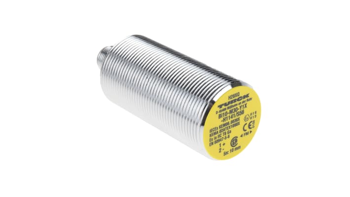 Sensore di prossimità cilindrico Turck BI10-M30-Y1X-H1141/S56, tecnologia NAMUR, M30, rilevamento 10 mm, IP67, montaggio a filo.