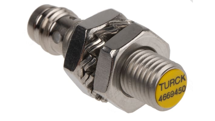Sensore di prossimità cilindrico PNP M8 Turck Bi2-EG08K-AP6X-V1131, rilevamento a 2 mm, IP67, montaggio a incasso.