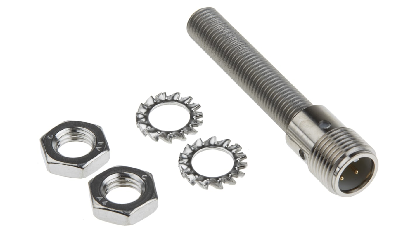 Sensore di prossimità cilindrico PNP M12 Turck Bi2-EG08-VP6X-H1341, rilevamento 2 mm, IP67, alimentazione 10-30 V c.c.