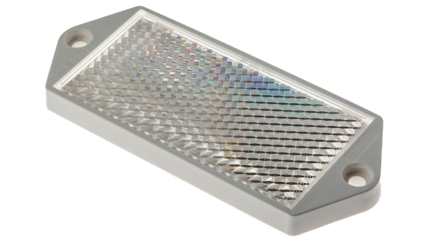 Riflettore Banner BRT-100X55A per sensore VALU-BEAM, dimensioni 100 x 55 mm, montaggio a pannello, corpo in acrilico.