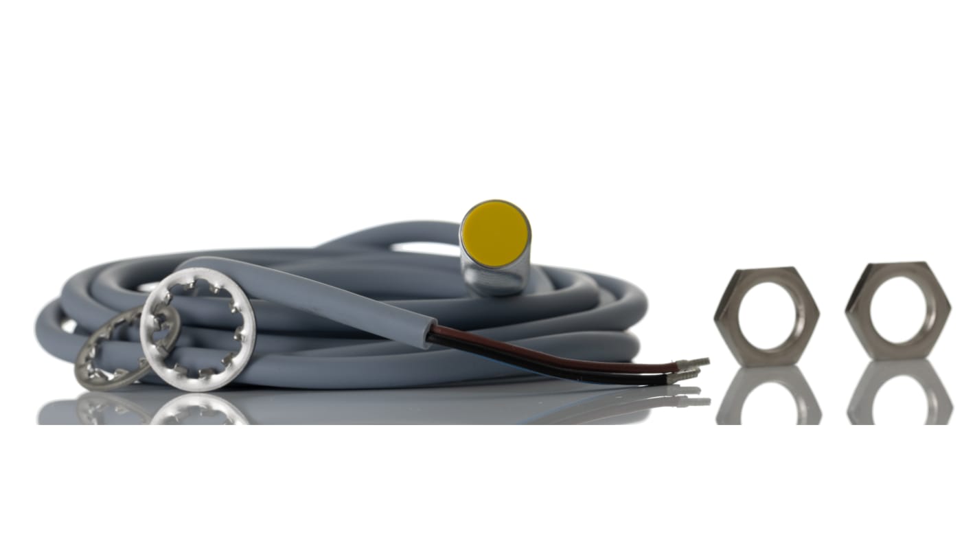 Sensore di prossimità cilindrico PNP M12 Turck Bi4-M12-AP6X, rilevamento 4 mm, IP67, montaggio a filo, -25/+70 °C.