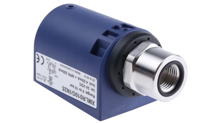 Pressostato differenziale Telemecanique Sensors XMLR010G1N25, 10 bar max, uscita NPN, grado di protezione IP65/IP67, temperatura -20/+80°C.