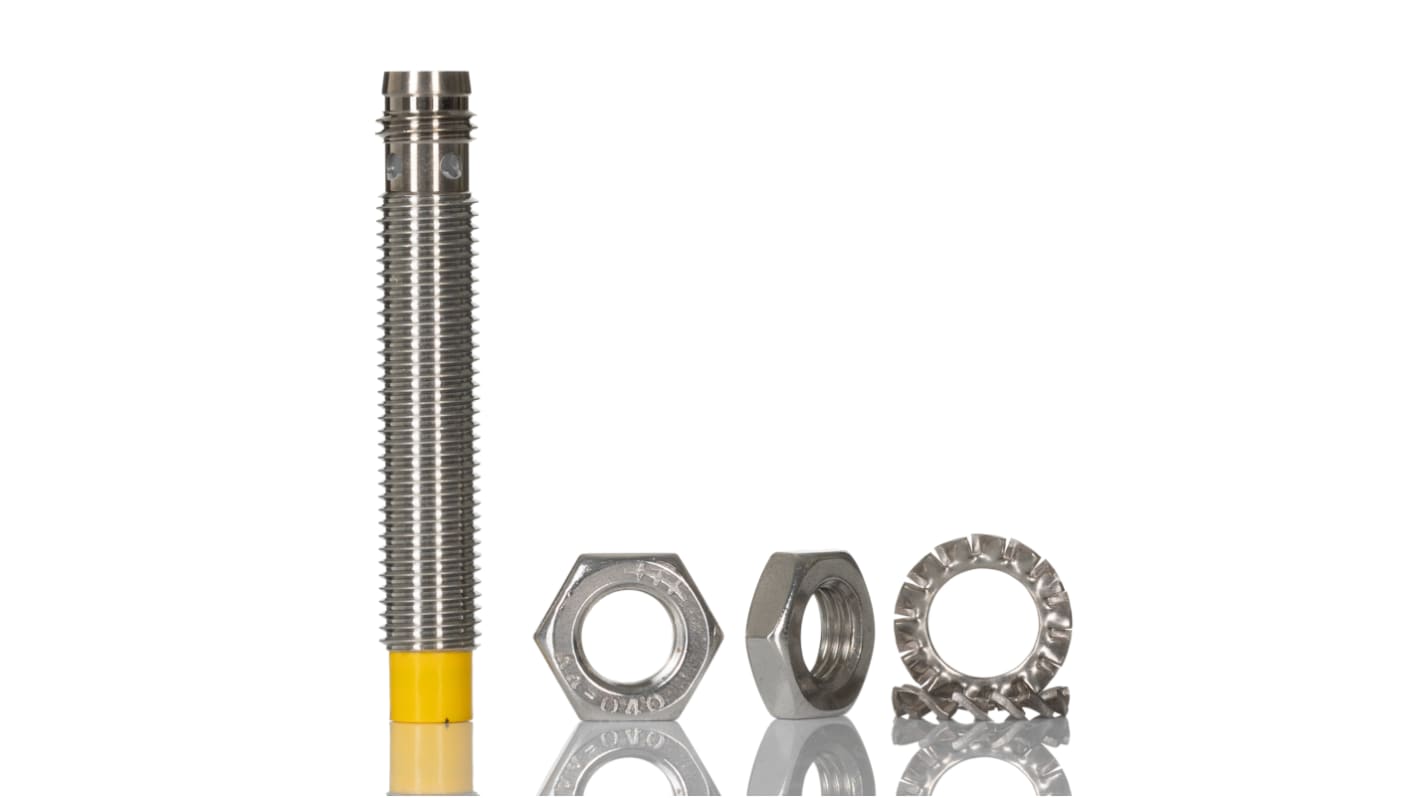 Sensore di prossimità cilindrico PNP M8 Turck Ni6U-EG08-AP6X-V1131, rilevamento 6 mm, IP68, acciaio inossidabile.