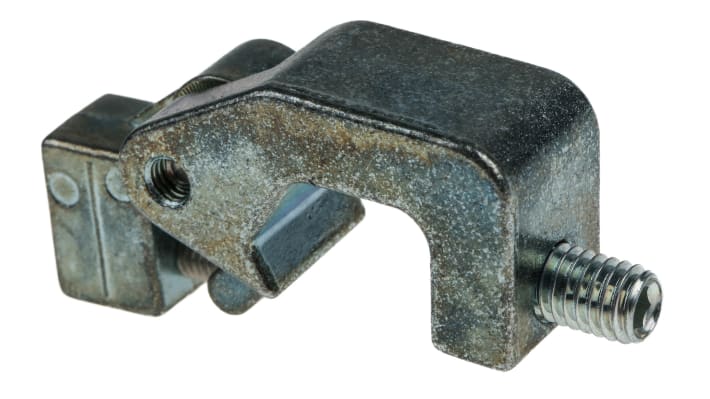 Morsetto di montaggio Turck KLA-2 per cilindri a tirante, progettato per un'installazione stabile di sensori fotoelettrici e induttivi.