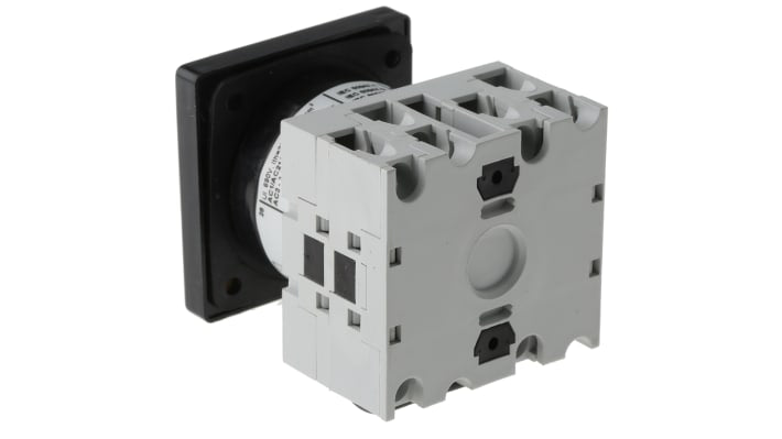 Interruttore a camma Lovato GX2052U DPDT, 3 posizioni, 20A, 690V, montaggio frontale, dimensioni 48x48x79mm.