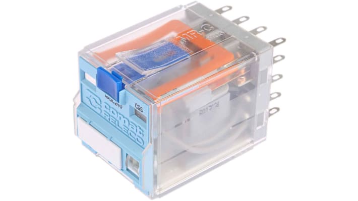 Relè di potenza Turck C4-R30/024VDC, 3PDT, montaggio a innesto, dimensioni 35 x 35 x 52,5 mm, corrente 10 A, IP40.