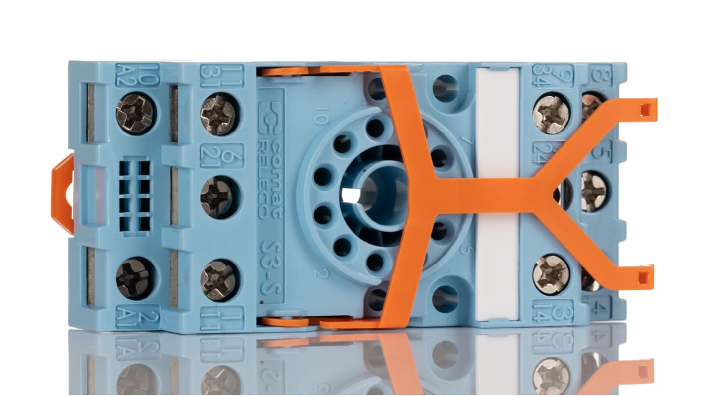 Zoccolo per relè Turck S3-S, connettore femmina 250 V, 10 A, montaggio su guida DIN, 11 contatti, compatibile con serie C3.