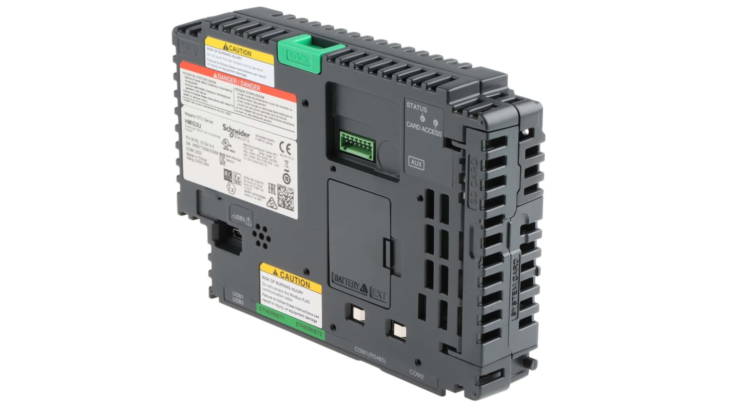 Adattatore Schneider Electric HMIG3U per HMI Magelis, con CPU, doppia porta LAN e 8000 variabili massime.