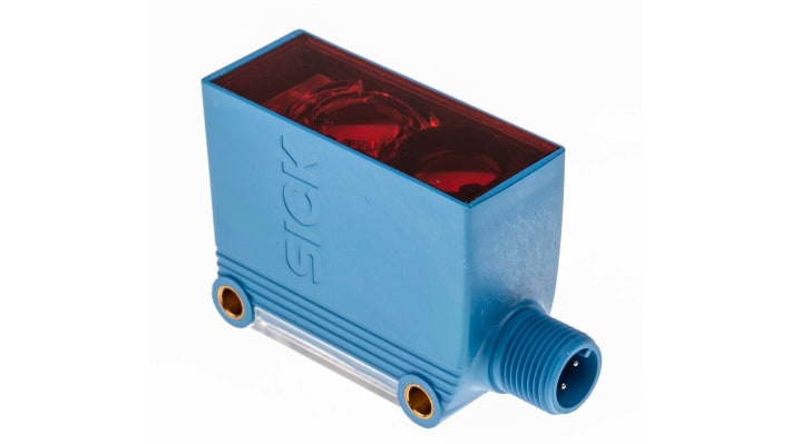 Sensore fotoelettrico rettangolare Sick GTB10-P4212, rilevamento 20 mm a 950 mm, uscita PNP, montaggio a pannello, grado di protezione IP67.