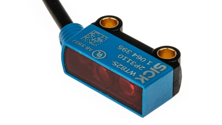 Sensore fotoelettrico rettangolare Sick WTB2S-2P3110, rilevamento 1-18 mm, uscita PNP, IP67, montaggio a pannello.