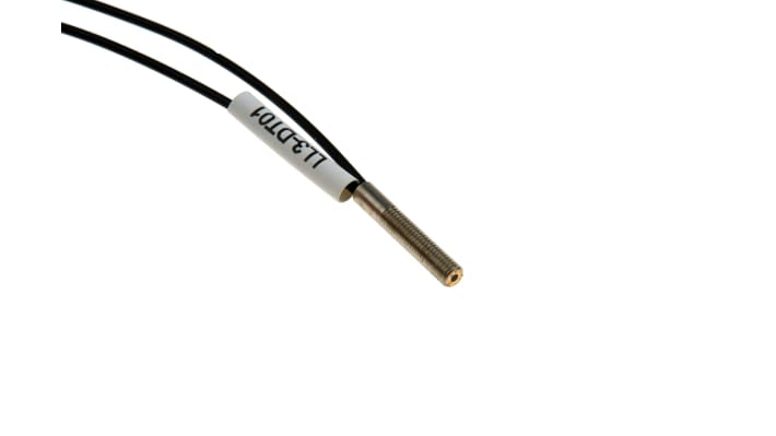 Sensore per fibre ottiche Sick LL3-DT01 in vetro e plastica, cavo da 2m, operatività da -40°C a +70°C, rilevamento di oggetti e superfici.