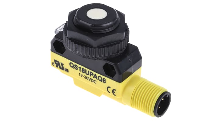 Sensore di prossimità PNP Banner QS18UPAQ8, M18 x 1, rilevamento 50-500 mm, IP67, alimentazione 12-30 V c.c.