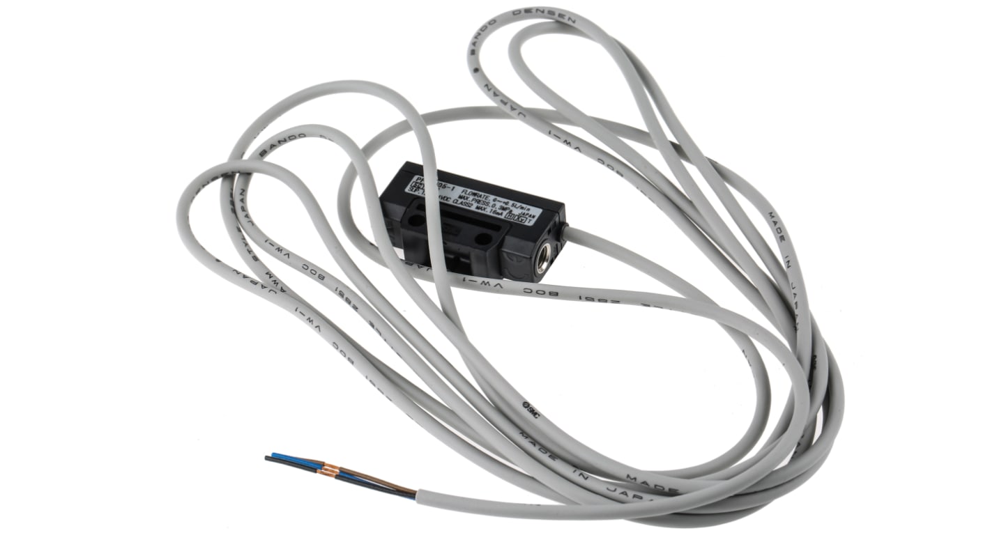 SMC PFMV505-1, sensore di pressione per aria e gas, flusso 0-0,5 l/min, alimentazione 12-24 V c.c., IP40.