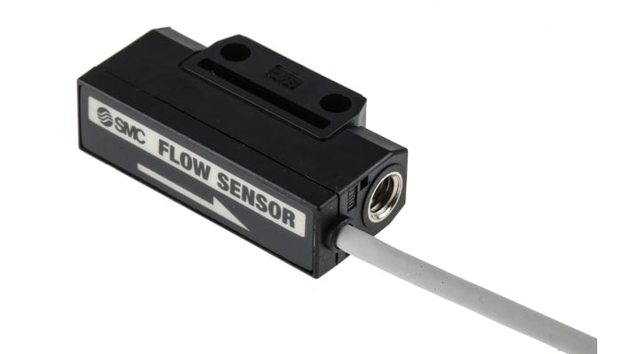 SMC PFMV505-1, sensore di pressione per aria e gas, flusso 0-0,5 l/min, alimentazione 12-24 V c.c., IP40.