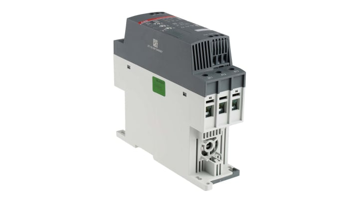 ABB 1SFA896110R1100, avviatore soft-start manuale 3 fasi, potenza 22 kW, corrente 37 A, dimensioni 187 x 153 x 54 mm.