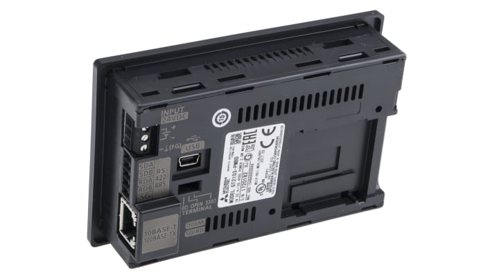 Display HMI touch screen Mitsubishi Electric GT2103-PMBD, 3,8 pollici, IP67F, interfacce Ethernet e USB, dimensioni 113 x 74 x 32 mm.