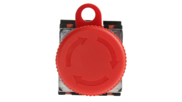 Pulsante di arresto di emergenza Omron A22E-S-02, montaggio a pannello, diametro foro 22mm, 2NC, IP65, 440V, 10A.