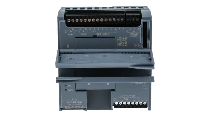 CPU PLC Siemens SIMATIC S7-1200, 6 ingressi digitali, 4 uscite. Ideale per automazione industriale.