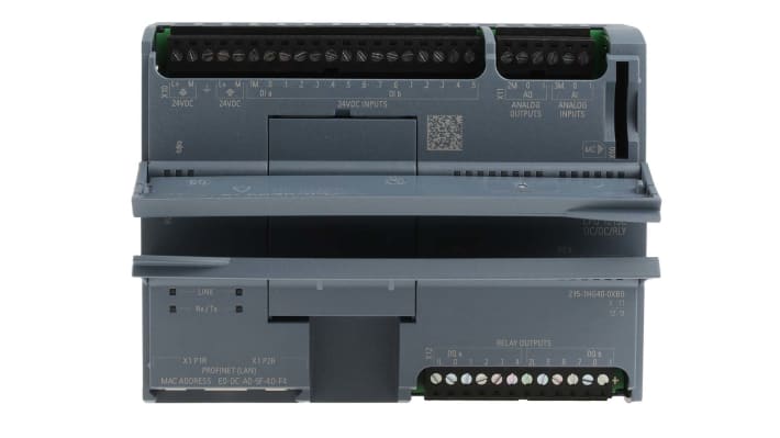 CPU PLC Siemens S7-1200, 14 ingressi digitali, 2 analogici, 10 uscite digitali - 6ES7215-1HG40-0XB0: ideale per applicazioni industriali.