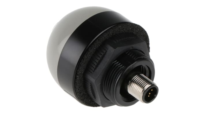 Segnalatore acustico e luminoso Banner K50LGRA1YPQ, LED, 18-30 V c.c., 75 dB, IP50, montaggio su base, custodia nera.