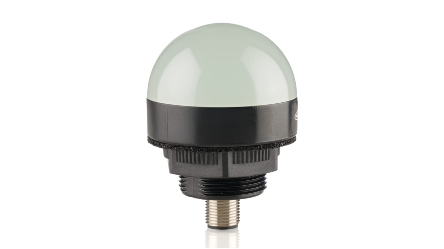 Segnalatore LED Banner K50LGRYPQ, colori verde, rosso, giallo, montaggio su base, IP67/IP69, diametro 50 mm, altezza 69 mm.