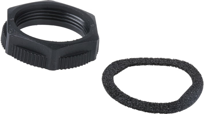 Torretta di segnalazione LED Banner TL50GYRQ, 3 colori (rosso, verde, giallo), IP67, altezza 142.6 mm, montaggio versatile.