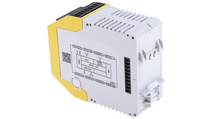 Wieland R1.190.1110.0, controller di sicurezza Samos PRO COMPACT, 24 I/O, 20 ingressi sicuri, dimensioni 45 x 96 x 115 mm.