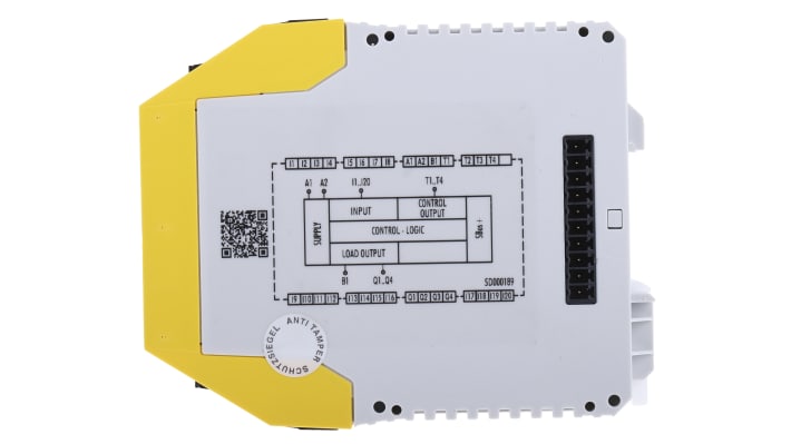 Wieland R1.190.1110.0, controller di sicurezza Samos PRO COMPACT, 24 I/O, 20 ingressi sicuri, dimensioni 45 x 96 x 115 mm.