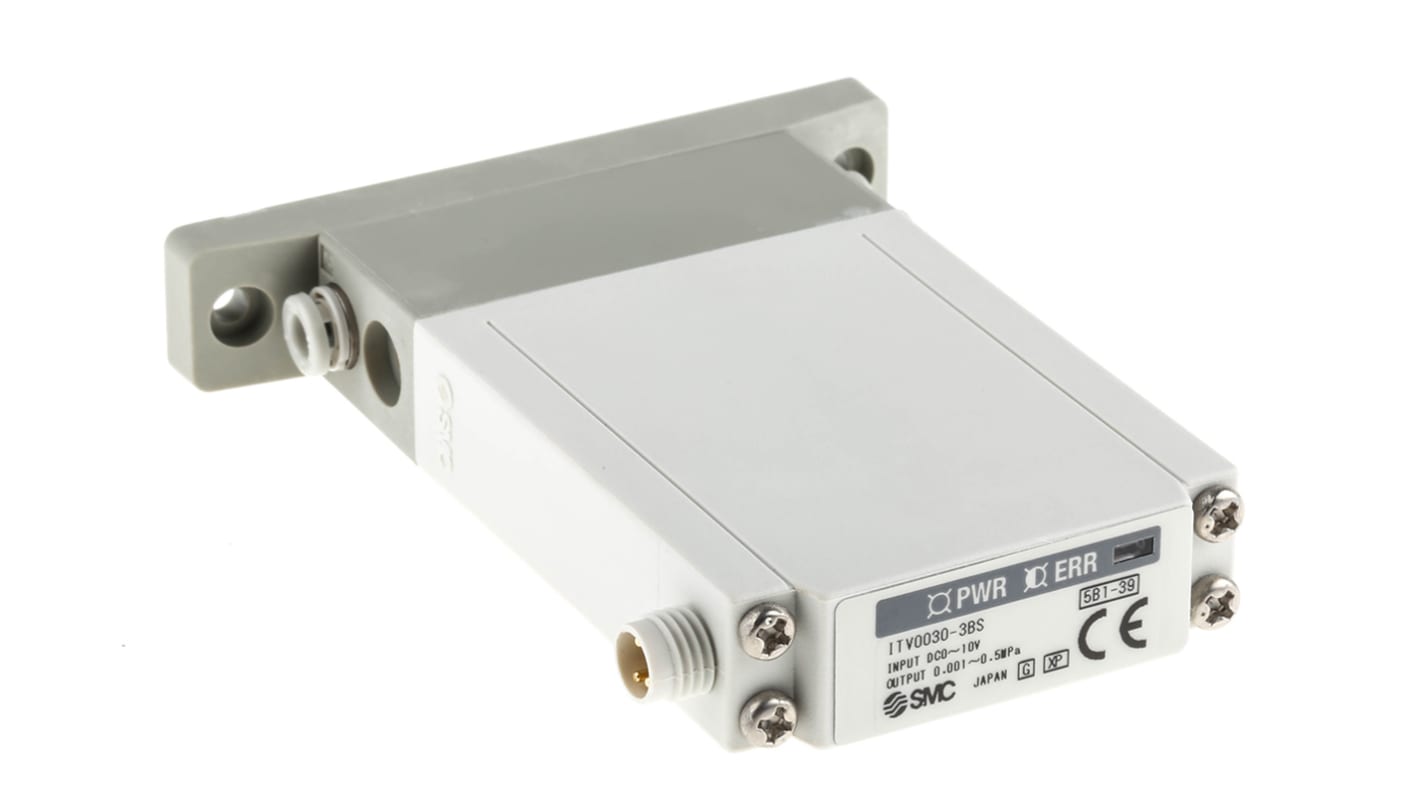 Regolatore pneumatico SMC ITV0030-3BS, compatto, portata 6L/min, per applicazioni industriali con precisione.