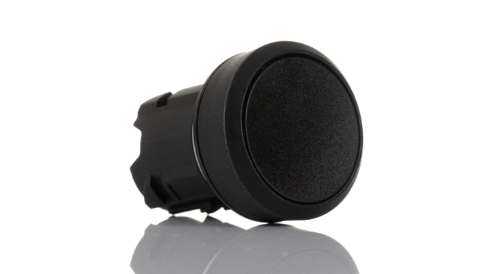 Testa a pulsante nero Siemens 3SU1000-0AB10-0AA0, serie SIRIUS ACT. Resistente, IP69K, ideale per ambienti industriali. Durata 10M cicli.