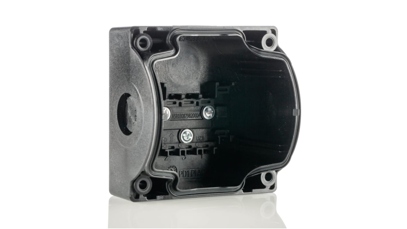 Contenitore per pulsante grigio Siemens 3SU1801-0AA00-0AB1, IP69K, 85x85x64mm - Serie Sirius ACT. Ideale per ambienti industriali.