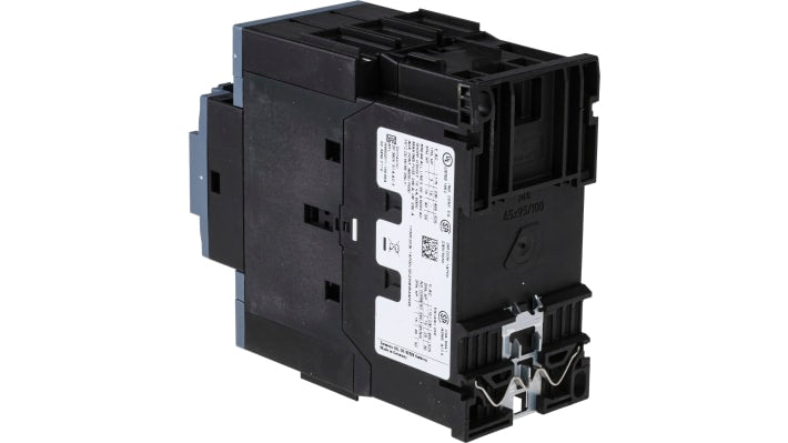 Contattore Siemens 3RT2036-1AP00, 3 poli 50A 22kW 230V c.a. per affidabile commutazione motori industriali. Resistente, facile montaggio su guida DIN.