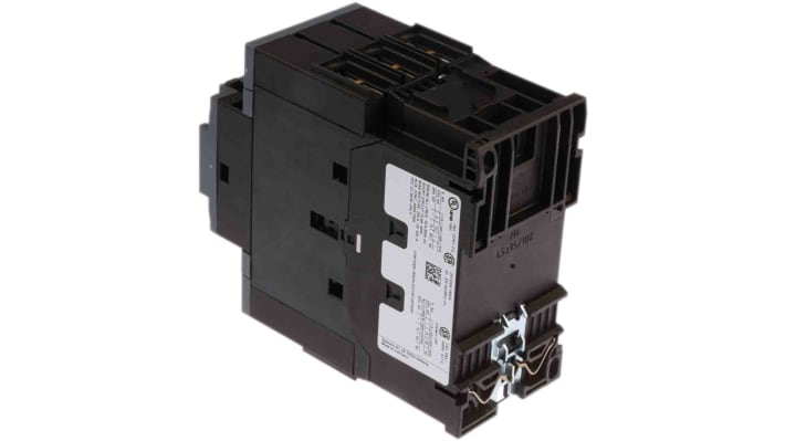 Contattore Siemens 3RT2036-1NB30, 3 poli, 50 A, tensione bobina 24 V, montaggio su guida DIN, dimensioni 113.4 x 55 x 130 mm.