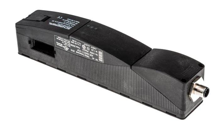 Interruttore di interblocco a solenoide Schmersal AZM 200ST2-T-1P2P, 24V cc, IP67, con sistema elettronico senza contatto e diagnosi intelligente. Dimensioni 220mm x 50mm x 40mm.