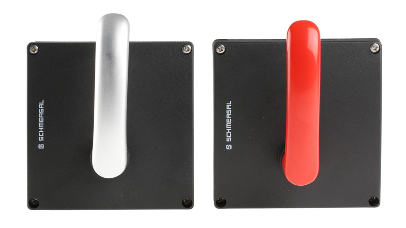 Schmersal AZ/AZM 200-B30-RTAG1P1, attuatore di emergenza a destra in termoplastica rinforzata, design leggero per uso con interruttore di sicurezza.