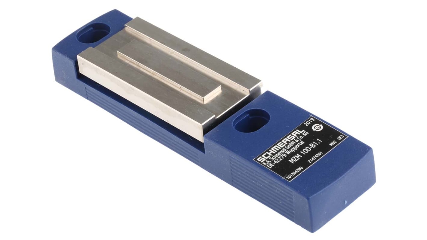 Attuatore Schmersal MZM 100-B1.1, interruttore di interblocco a solenoide, dimensioni 24 x 40 x 160 mm, grado di protezione IP67.