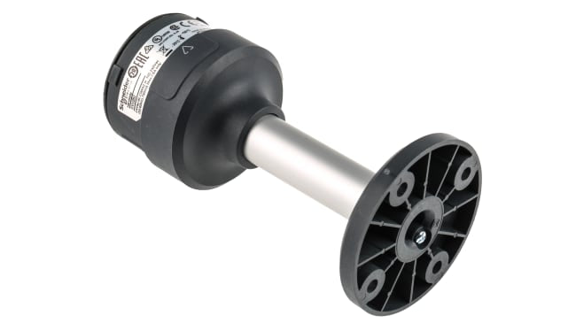 Base di montaggio con tubo Schneider Electric XVUZ02 per torri faro Harmony XVU, Ø base 70mm, resistente IP65. Ideale per applicazioni industriali.