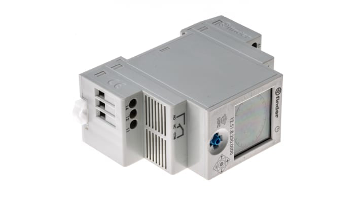 Finder 12.51.8.230.0000 NFC, temporizzatore digitale per guida DIN, 110-230 V, contatto SPDT, programmazione settimanale.