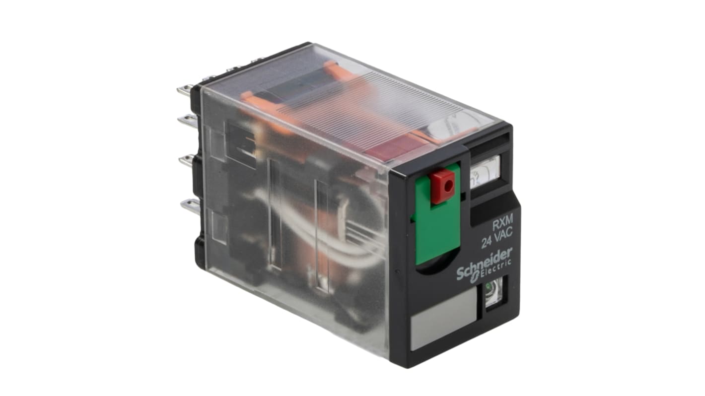 Relè di potenza Schneider Electric RXM4AB2B7 4PDT, bobina 24V ca, Serie Harmony Relay RXM: affidabile e compatto per automazione industriale.