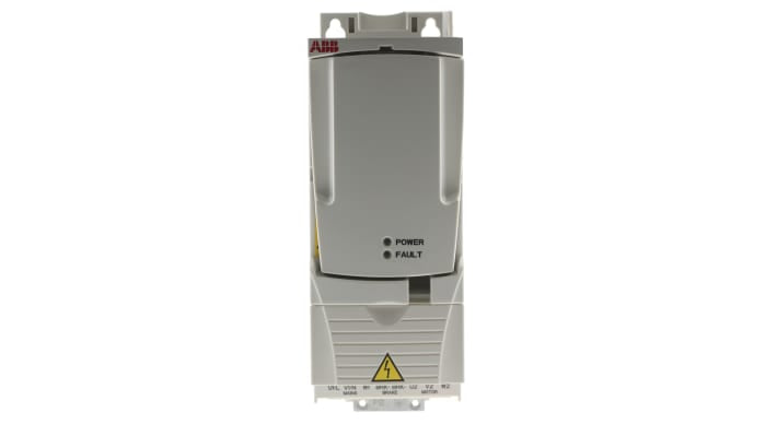 Inverter ABB ACS355-01E-04A7-2, potenza 0,75 kW, montaggio a pannello, dimensioni 239 x 70 x 187 mm, comunicazione Modbus.