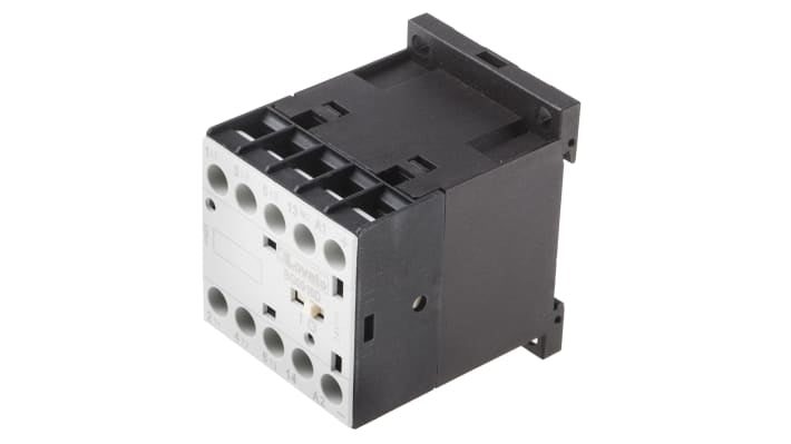 Contattore Lovato 11BG0910D024, 3 poli, 3NO + 1NO, 9 A, bobina 24 V c.c., montaggio su guida DIN 35 mm, dimensioni 44 mm x 58 mm x 57 mm.